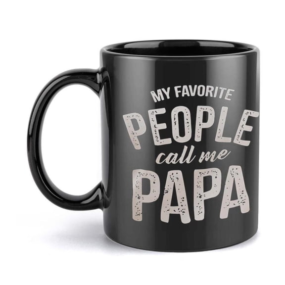 1pc Funny My Favorite People Call Me Papa Ceramic Mug 11oz Black Coffee Cup with White Text Cartoon Style Font Hand Wash Only Reusable Dad Birthday Father s Day Holidays Holiday Drinkware Playful Dad