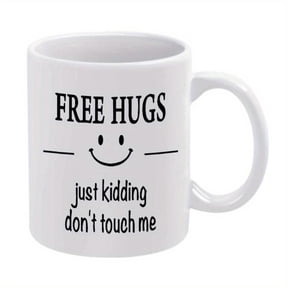 1pc Funny Free Hugs Ceramic Mug 11oz White Coffee Cup with Playful Face Design Birthdays Holidays Office Family Parties and Weddings Hand Wash Only Coffee Bar Accessories