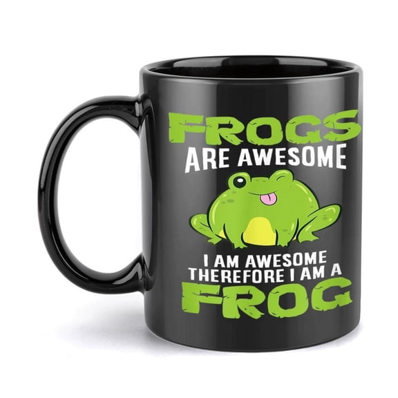 1pc Funny Frog Mug with Frogs Are Awesome Text 11oz Coffee Cup with Green Frog Design All Seasons Ideal Friends Family Cute Frogs Design Hand Wash Only Reusable Drinkware Playful D