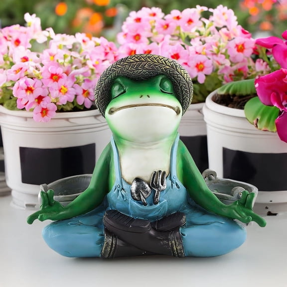 1pc Funny Frogs Garden Statue, Frog Yard Decor, Garden Animal Statue, Outdoor Gardening Gifts, Frog Ornament