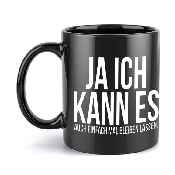 1pc Funny German Quote Mug I Can Say Something in English Too 11oz White Ceramic Coffee Cup with Black Lettering Birthday Wedding Office Gifts Funny Language Learners Adults Party Favor Glossy Finish