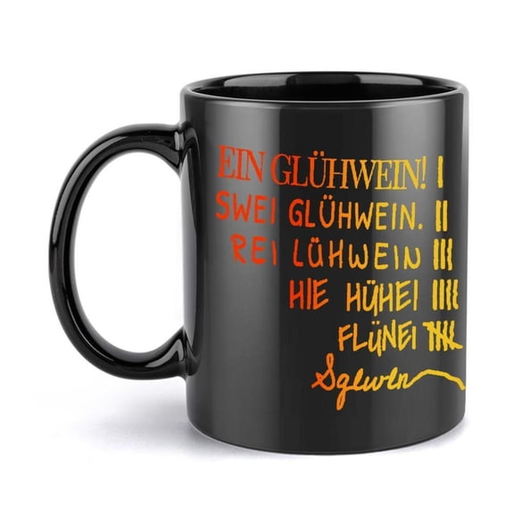 1pc Funny German Saying Mug 11oz Coffee Cup with Orange Text Funny German Phrases Christmas Halloween Birthday Office Restaurant Ceramic Cup Hot Coffee Lovers Germans German Gifts