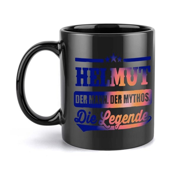 1pc Funny German Text Mug Helmet Design Cup with Hellmut Die Legende to Pink Gradient 11oz Ceramic Coffee Cup Office Birthday Wedding Party Gifts Ideal Helmet Enthusiasts German Cu