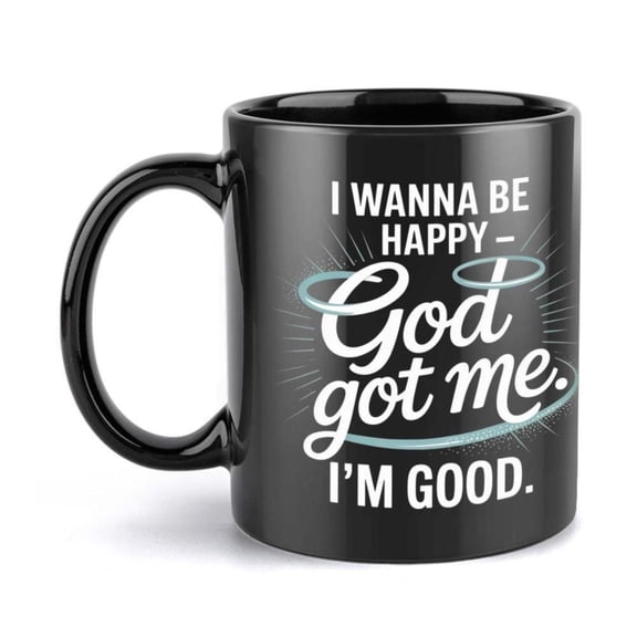 1pc Funny God Themed God Got Me Mug 11oz White Ceramic Coffee Cup with Black Rim Glossy Religious Hand Wash Only Ideal Office Parties Weddings Christmas Mother s Day God s Plan