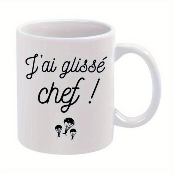 1pc Funny I Can T Spot Chef Parachute Design Ceramic Mug 11Oz 360Ml Cartoon Coffee Cup Both Hot And Cold Drinks Hand Wash Only Distinct Birthday And Holiday Idea Kitchen And Dining