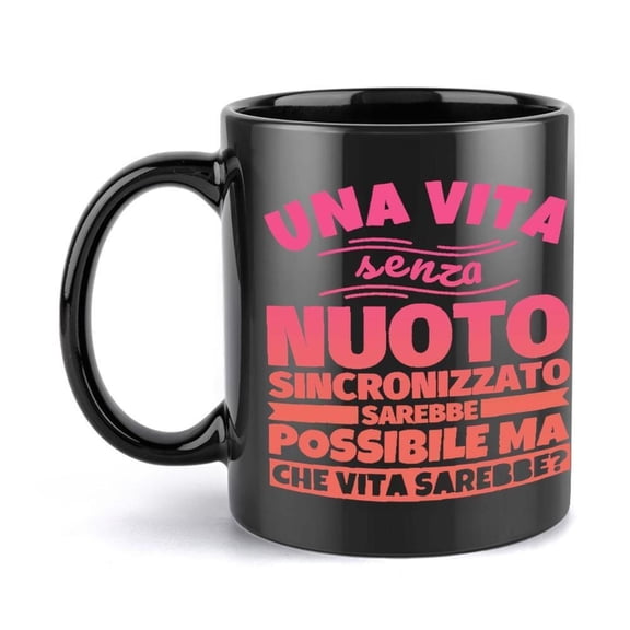 1pc Funny Italian Phrase Coffee Mug Italian Language Text with Una Senza Nutoto Italian Slang 11oz Black Pink Design Hot Cold Beverage Cup Women Italian Themed Christmas Birthdays