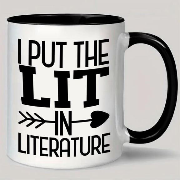 1pc Funny Librarian Coffee Mug I Put Lit In Literature Book Lover Cup Dishwasher 11oz Novelty Library Themed Cup Teachers Writers Book Clubs Birthday