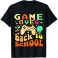 thumbnail image 1 of 1pc Funny Men's Tee Back To School Shirt Game Over Back To School Funny Kids First Day School T-Shirt Ready For Back To School Design., 1 of 7