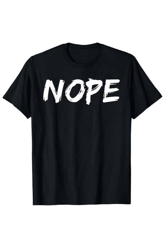 1pc Funny "Nope" Print T-Shirt for Adults - Heavyweight 180G Crew Neck Casual Tee with Humorous "Not Today/Not /Not Here" Lettering, Loose Fit Unisex Shirt Suitable for Parties & Casual Attire