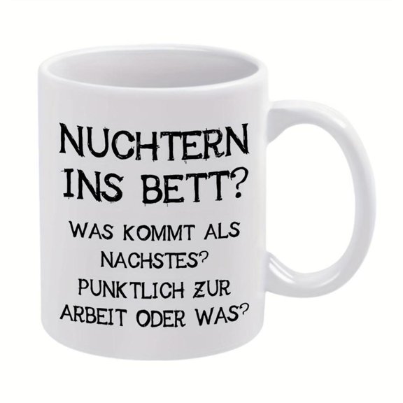 1pc Funny Question Text Ceramic Mug 11oz 360ml Hot Cold Beverage Cup with Funny Coffee Tea Phrases White Humorous Men Women Office Birthday Christmas Office Prank Cup Durable Drink