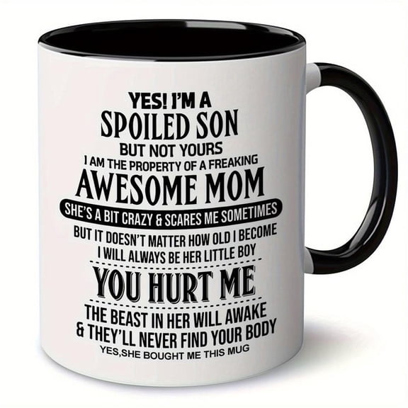 1pc Funny Quotes Ceramic Mug 11oz Coffee Cup Son Insulated Reusable Kitchenware Dishwasher Home Dining Decor