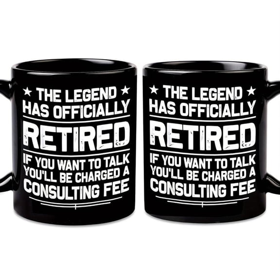 1pc Funny Retirement Mug The Legend Has Officially Retired Coffee Cup with Bold White Text Heavy Duty 11oz Ceramic Cup Retirement Party Birthday or Fa