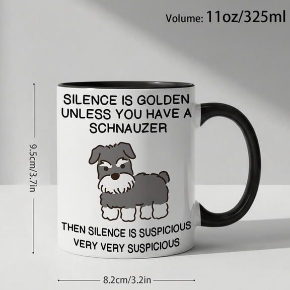 1pc Funny Schnauzer Dog Mug 11oz Sarcastic Schnauzer Themed Coffee Cup with German Text Like Design Ideal Schnauzer Owners Dog Lovers Colleagues Frien