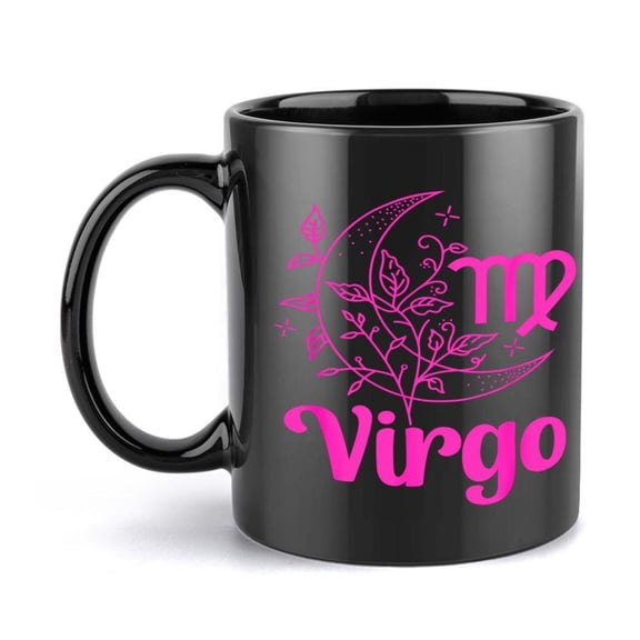 1pc Funny TMI Virgo Ceramic Mug 11oz Coffee Cup with Pink Lettering Durable Stylish Design Women Men Christmas Halloween And Everyday Use Playful Design Highquality Print
