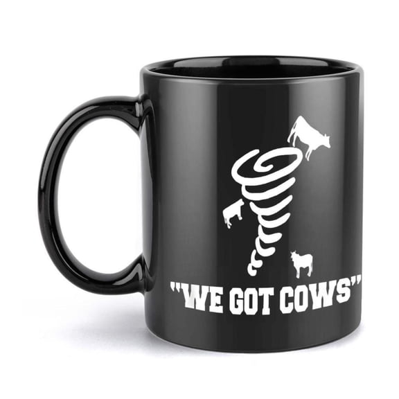 1pc Funny Tornado Cow Mug We Got Cows Pun Coffee Cup Black White Farmhouse Decor 11oz Ceramic Cup Farmers Ranchers Birthday Housewarming Gifts Hand Wash Only Cow Gifts