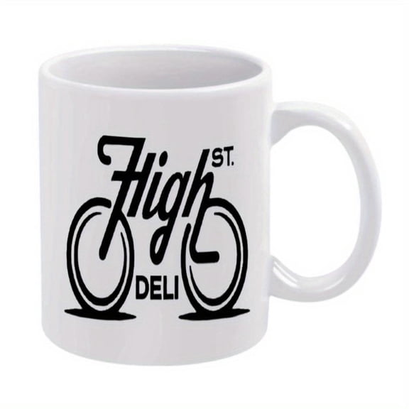 1pc Funny Typography Mug 11oz Ceramic Coffee Cup with High St Design Ideal Office Family Life Parties Weddings Labor Day Gifts Office Drinkware Playful Design Durable Drinkware