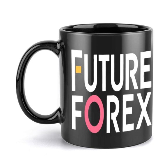 1pc Future Forex Coffee Mug 11oz Ceramic Cup with Pink Text Design Reusable Hot Cold Drinks Men Women Ideal Office or Home Use Travel Coffee Bar Accessorie