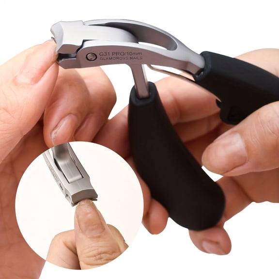 1pc G31 ail Clippers, Stainless Steel Blade, Concave Edge, Anti-Splash,Curved Cuticle Trimmer for Thick Toenails, Unscented