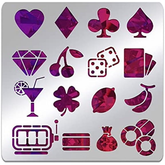 1pc Game Machine Element Metal Stencil Reusable Playing Card Painting Template