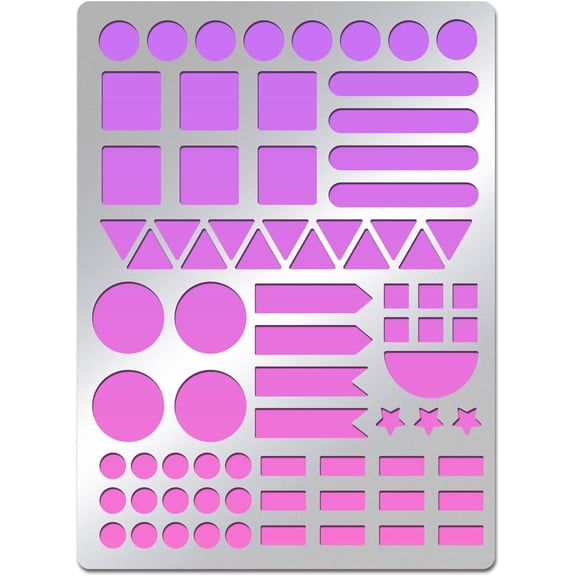 1pc Geometric Metal Stencil Round Square Stainless Steel Stencil Metal Journal Template for Wood Burning Engraving Painting Scrapbooking 5.5x7.5inch
