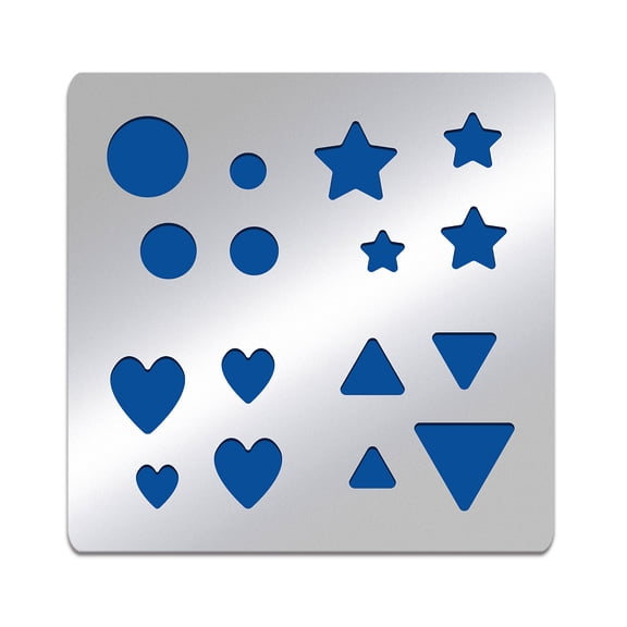 1pc Geometric Pattern Stainless Steel Stencils Template Heart/Round/Star/Triangle Metal Journal Stencils for Wood Burning Pyrography and Engraving Scrapbooking Crafting