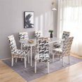 1pc Geometric Printed Chair Cover Washable Big Elastic Kitchen Chair