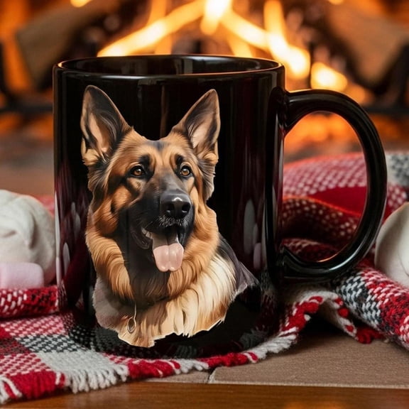 1pc German Shepherd Dog Coffee Mug with Brown German Shepherd Design Hand Wash Only Ceramic Cup Pet Lovers Dog Owners Friends Family