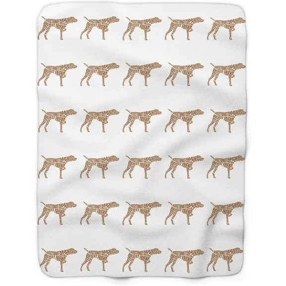 1pc German Shorthaired Pointer Dog Word Art Blanket - Retro Style Printed Dog Pattern, Soft Hypoallergenic Flannel, All-Season Cozy Throw for Bed, Couch, or Home Decor, Machine Washable, Dog Blanket,