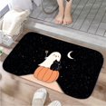thumbnail image 1 of 1pc Ghost Black Cat and Pumpkin Absorbent Non-Slip Bathroom Thickened Flannel Rug Decor,Soft,Quick Drying,Suitable For Indoor/outdoor Use,Bathrooms,Bedrooms,Kitchens,Terrace,Laundry Rooms,16"x24", 1 of 9