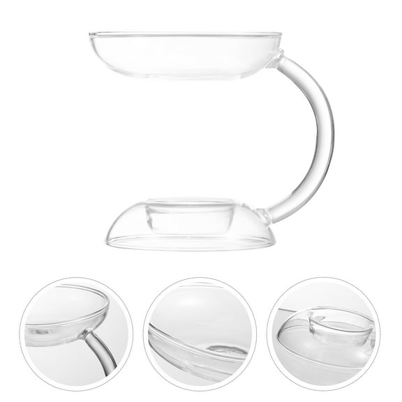 LEORX Transparent Glass Aroma Candle Cup for Tealight and Essential Oil 1pc Superb Material for Decoration