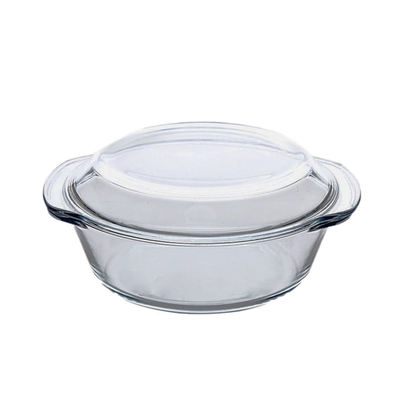 1pc Glass Casserole Dish with Lid,Baking Casserole Dish Covered Cookware Microwave Bowls with Handle for Kitchen Restaurant Home Party Cooking, Oven Safe