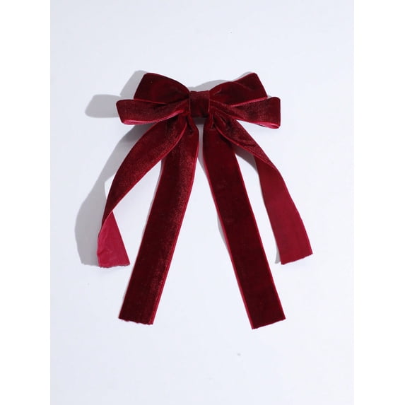 1pc Glittery Ribbon Bowknot Hair Barrette With Long Ribbon, Suitable For Everyday Wear, Parties, Festivals For Women