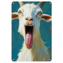 1pc, Goat Metal Tin Sign, 8x12inch, Rustic Wall Art, Farmhouse Decor, Vintage Animal Plaque for Home, Bar, Cafe, Restaurant, Office, Bedroom, Bathroom, Garage