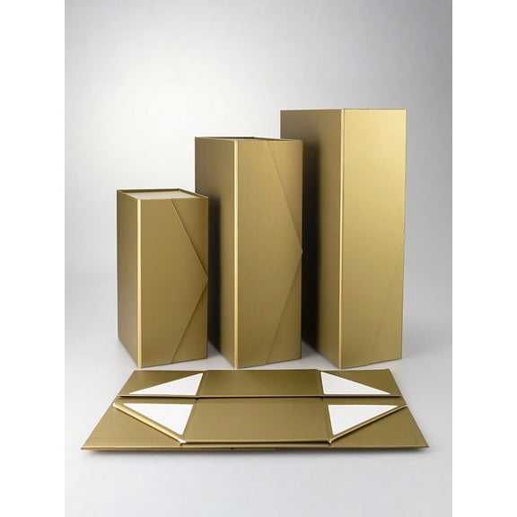 1pc Gold 23*15*10cm Gift Box Sturdy Paperboard Packaging With Lid Suitable For Wedding Favors Christmas Birthday And Other