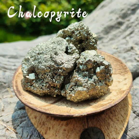 1pc Golden Pyrite Raw Stone - Natural Cubic Chalcopyrite Crystal Cluster, Fool's Gold Specimen for Science Education, Wealth Energy & Mineral Collection (Earth's Metallic Sunflower)