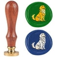thumbnail image 1 of 1pc Golden Retriever Dog Wax Seal Stamp 1" Puppy Sealing Wax Stamps Removable Brass Head Seal Stamp with Wooden Handle for Envelope Greeting Card Invitations Wine Gift Wrapping Dog Lover, 1 of 8