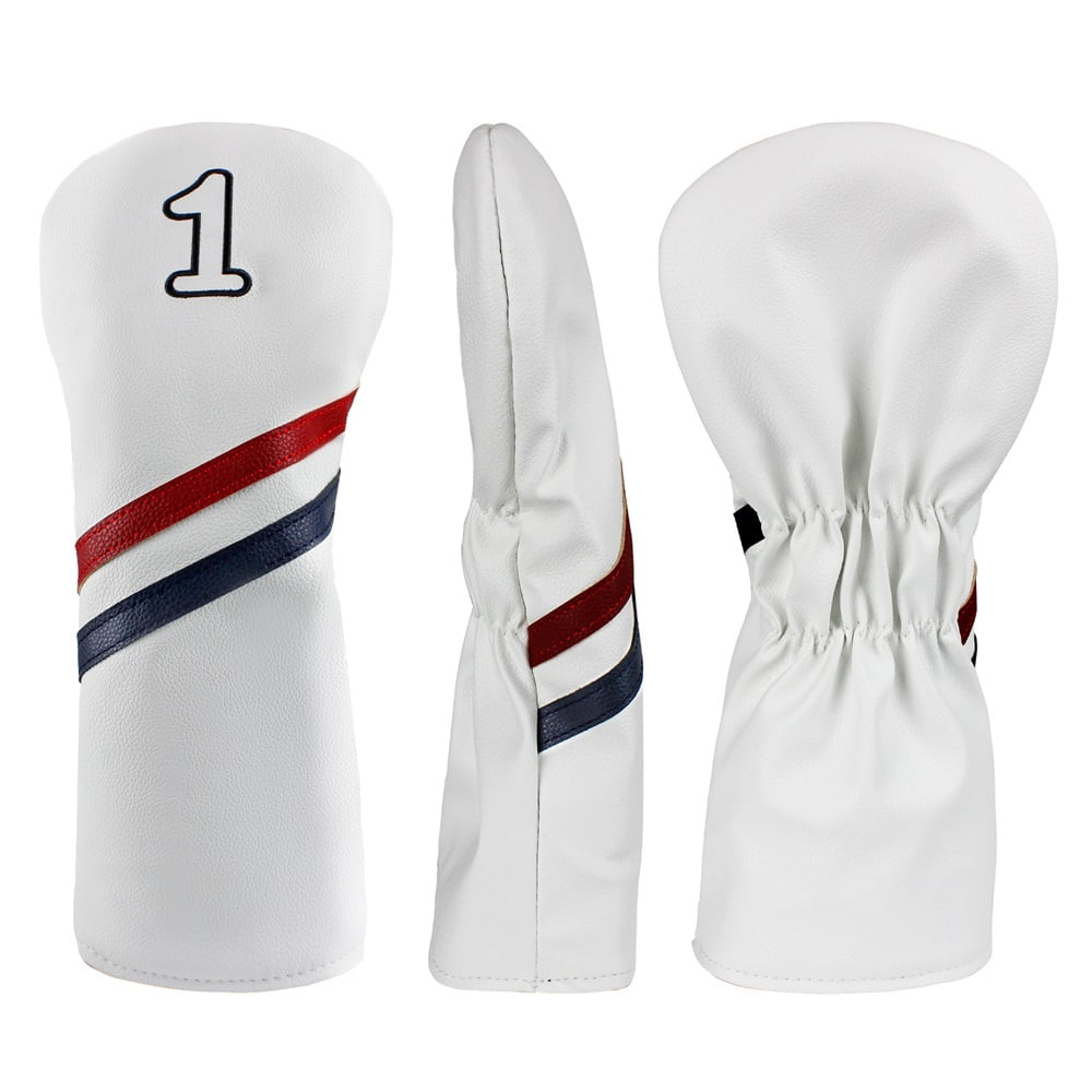 1pc Golf Club Head Cover Golf Club Covers for Driver White Golf Driver Headcover Fairway Wood Head Cover Hybrid （Number 1）