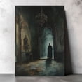 thumbnail image 1 of 1pc Gothic Dracula Shadow Art Framed Canvas Painting - Haunted Castle Victorian Mansion Dark Academia Nosferatu Vampire Goth Art, Indoor/Outdoor Wall Decor for, 1 of 6