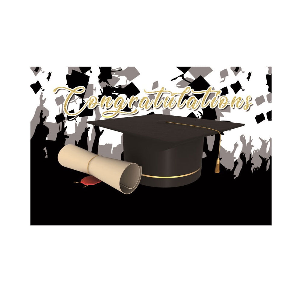 1pc Graduation Themed Design Graduation Hat Graduation Party Backdrop 1pc-graduation-themed-design-graduation-hat-graduation-party-backdrop