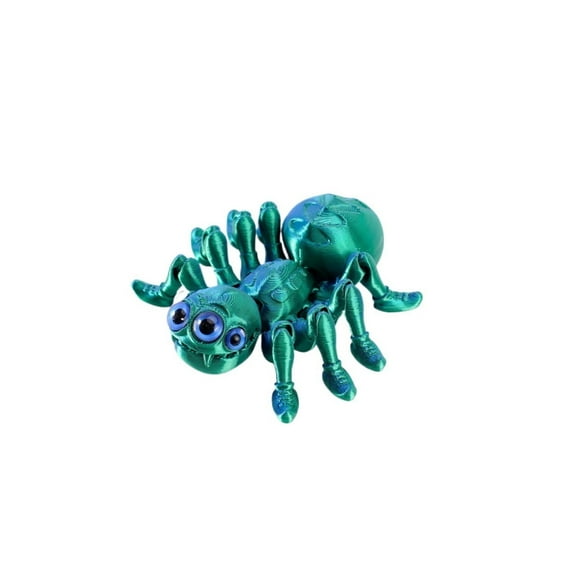 1pc Green 3D Printed Spider, Articulated 3D Animals,Relief Stress Fidget Desktop Pet Halloween Surprise Home Office Décor