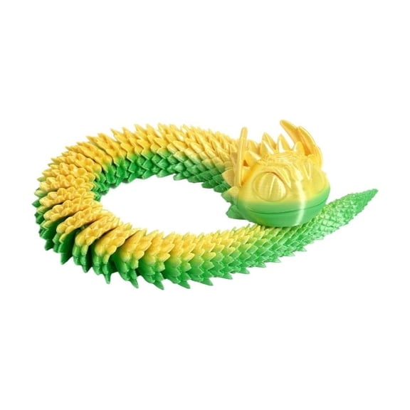 1pc Green Yellow Gradual 31CM 3d Printed Snake Joint Movable Viper, Animal Model
