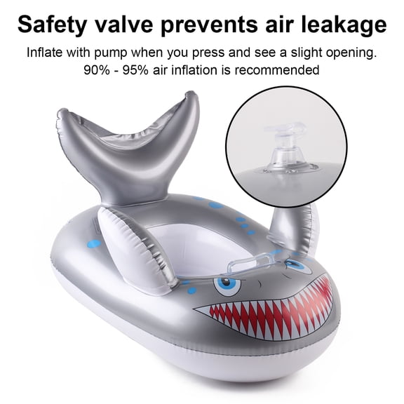 1pc Grey Shark Swim Ring Summer pool floats, Beach and Pool Swim Aid, Beach Toys for Pool Party
