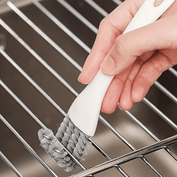 1pc Grill Rack Gap and Dead Angle Cleaning Brush, Special Brush for Cleaning Kitchen Stove, Sink and Countertop - White