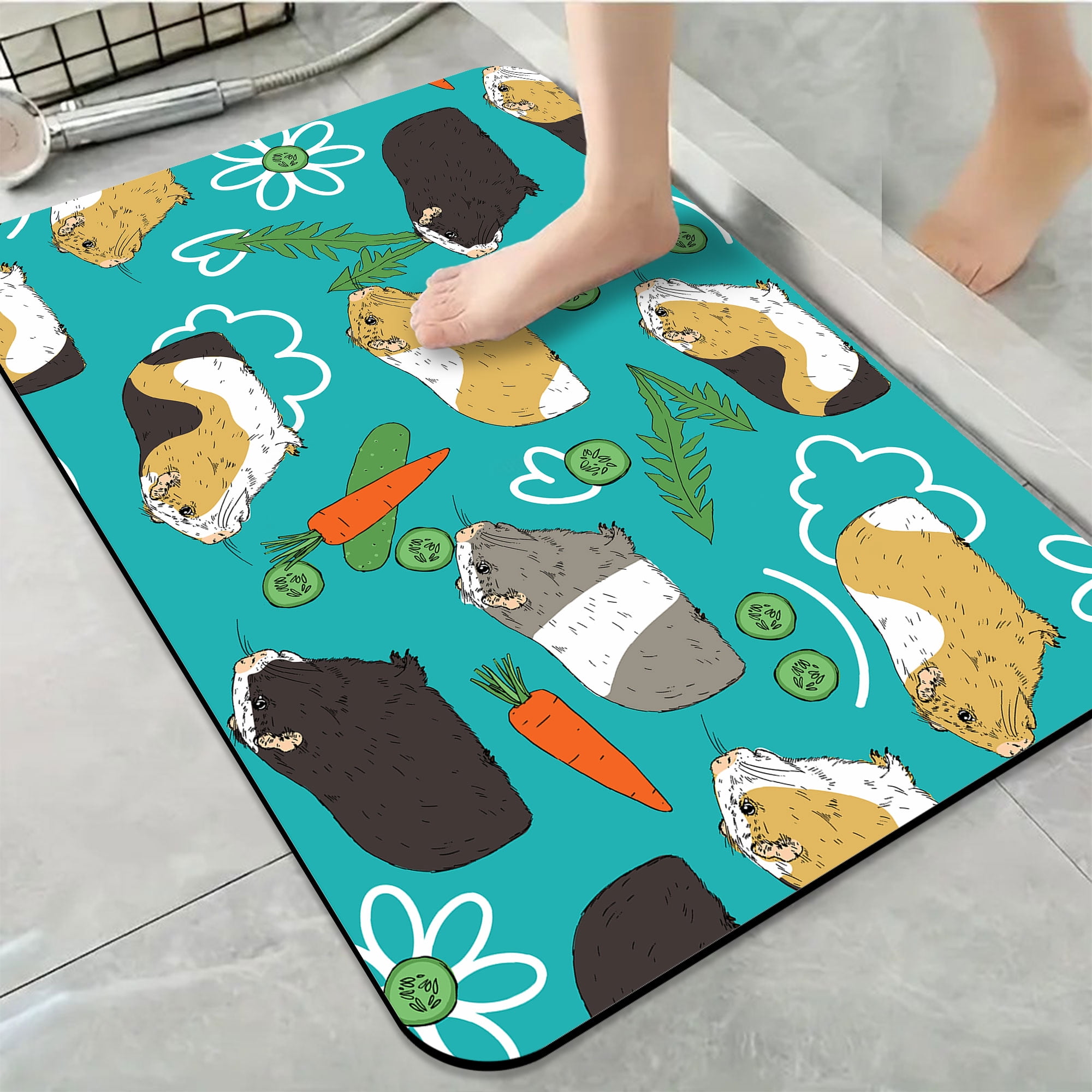 Picture Idea: 1Pc Guinea Pigs With Vegetables Bathroom Rug Bathroom Decor And