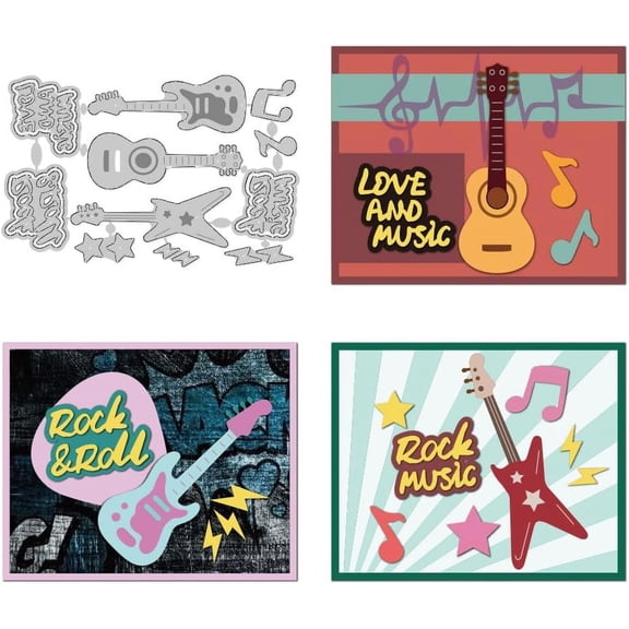 1pc Guitar Carbon Steel Cutting Dies Stencils for DIY Scrapbooking Photo Album Decorative Embossing Paper Card 104x161x0.8mm