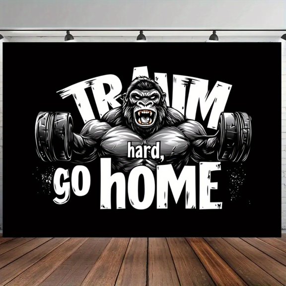 1pc Gym Super Large Size Backdrop Banner Party Banner Backdrop Props Wall Perfect for Party Backdrop Environmental Celebration&Birthday Anniversary Decoration Easy Hanging for 82.6x59 Inch