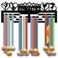 thumbnail image 1 of 1pc Gymnastics Medal Hanger Medal Holder Sport Medals Display Stand Wall Mount Decor Black Metal Medal Holders Rack with Trapezoid Hooks Non-Slip, 1 of 7