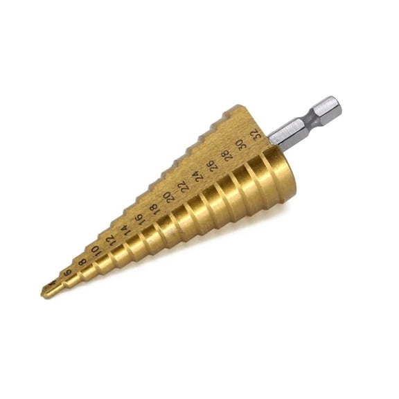 1pc HSS Step Drill Bit 4-32mm Hex Titanium Cone Hole Cutter Multifunction Reamer Plate Iron Aluminum Plate Drilling Metal Core Drill