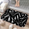 thumbnail image 1 of 1pc Hairdressing Design Absorbent Non-Slip Bathroom Thickened Flannel Rug Decor,Soft,Quick Drying,Suitable For Indoor/outdoor Use,Bathrooms,Bedrooms,Kitchens,Terrace,Laundry Rooms,16"x24", 1 of 9