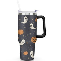 1pc Halloween 40oz Tumbler with Straw & Handle - Insulated Stainless Steel Cup | Holiday Gift for Man Women (Christmas, Valentine's, Birthday)